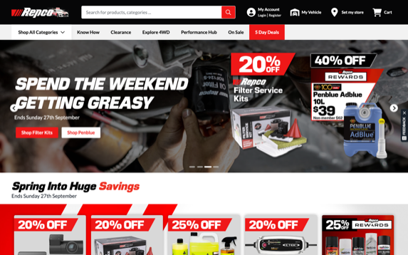 Repco website screenshot